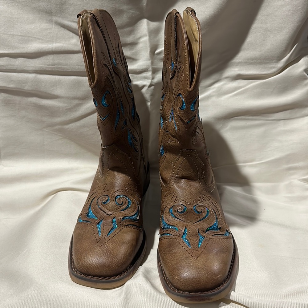 Roper Girls size 3 Glitter Breeze Tan boots